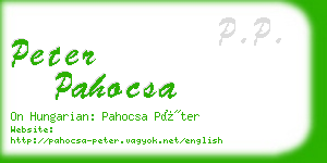 peter pahocsa business card